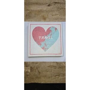 Prima Design square ceramic travel trinket dish with a heart-shaped world map d